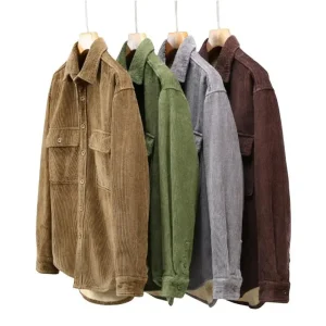 Corduroy-skjorte: Varm vintage casual herreskjorte